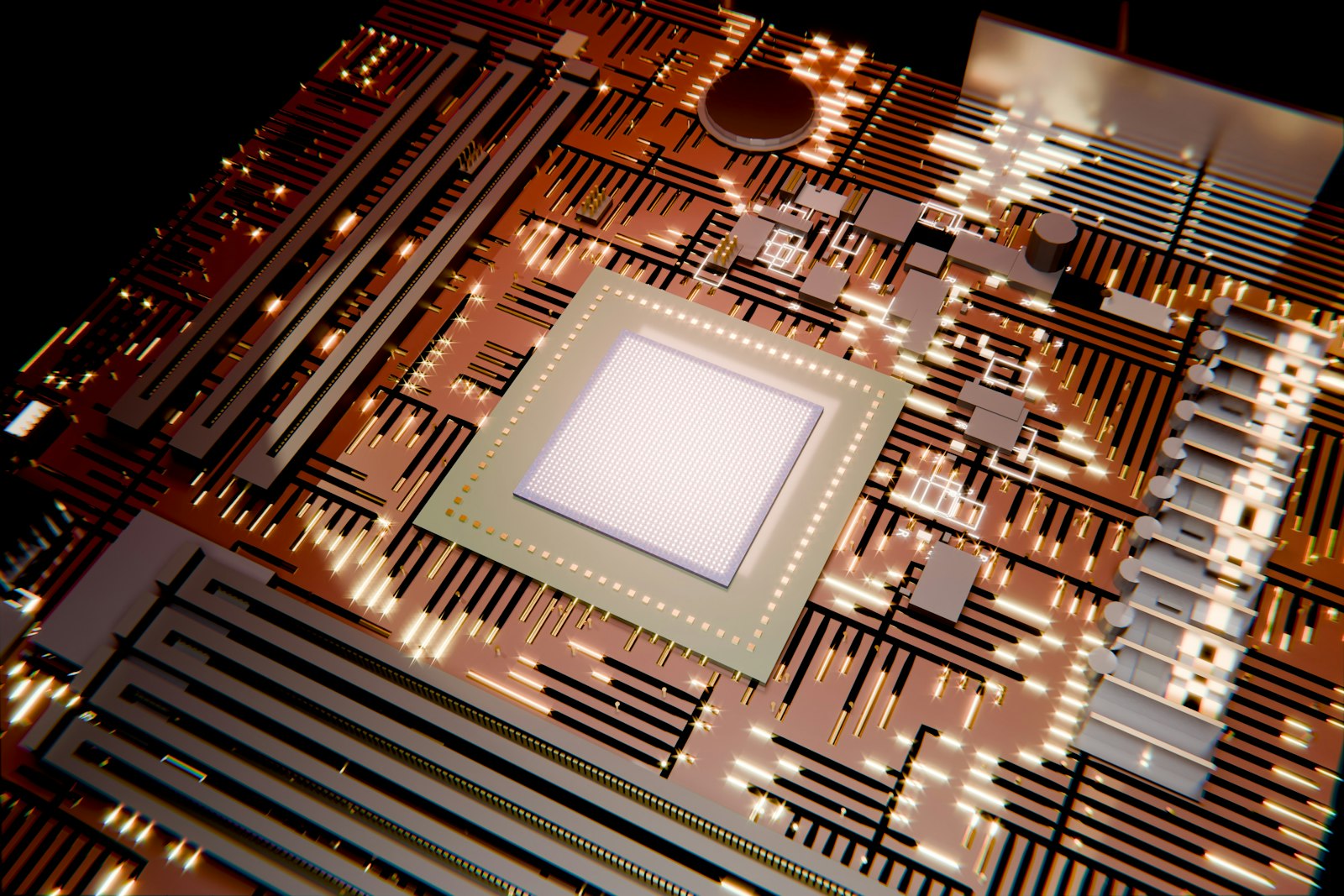 Chip de processador sobre placa de circuito