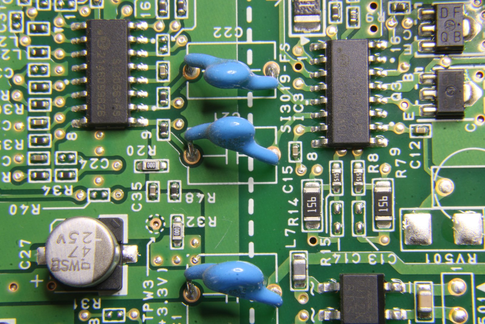 Close-up de placa de circuito eletronico